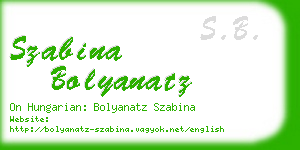 szabina bolyanatz business card